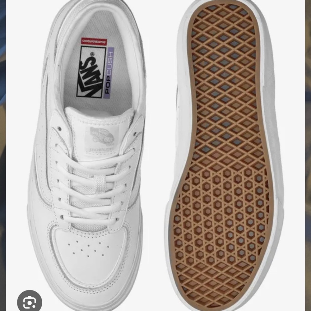 Vans Skate Rowley leather White/White Boys 6.5 Sneakers size NWOB - Picture 3 of 5